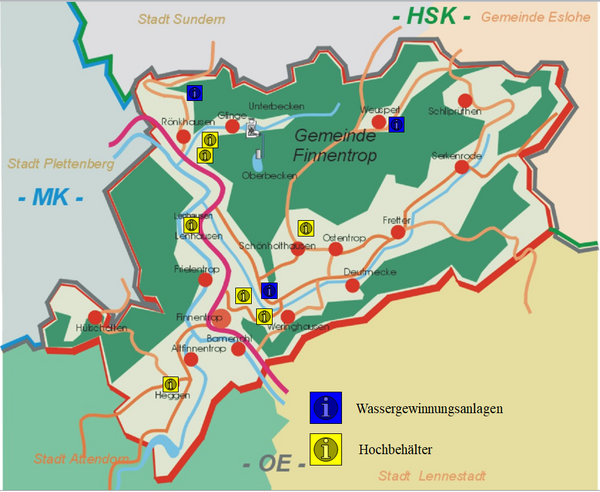 Wassergewinnungsanlagen der Gemeindewerke Finnentrop